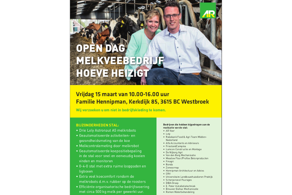 Open dag Hoeve Heizigt, Westbroek op vrijdag 15 maart 2019.